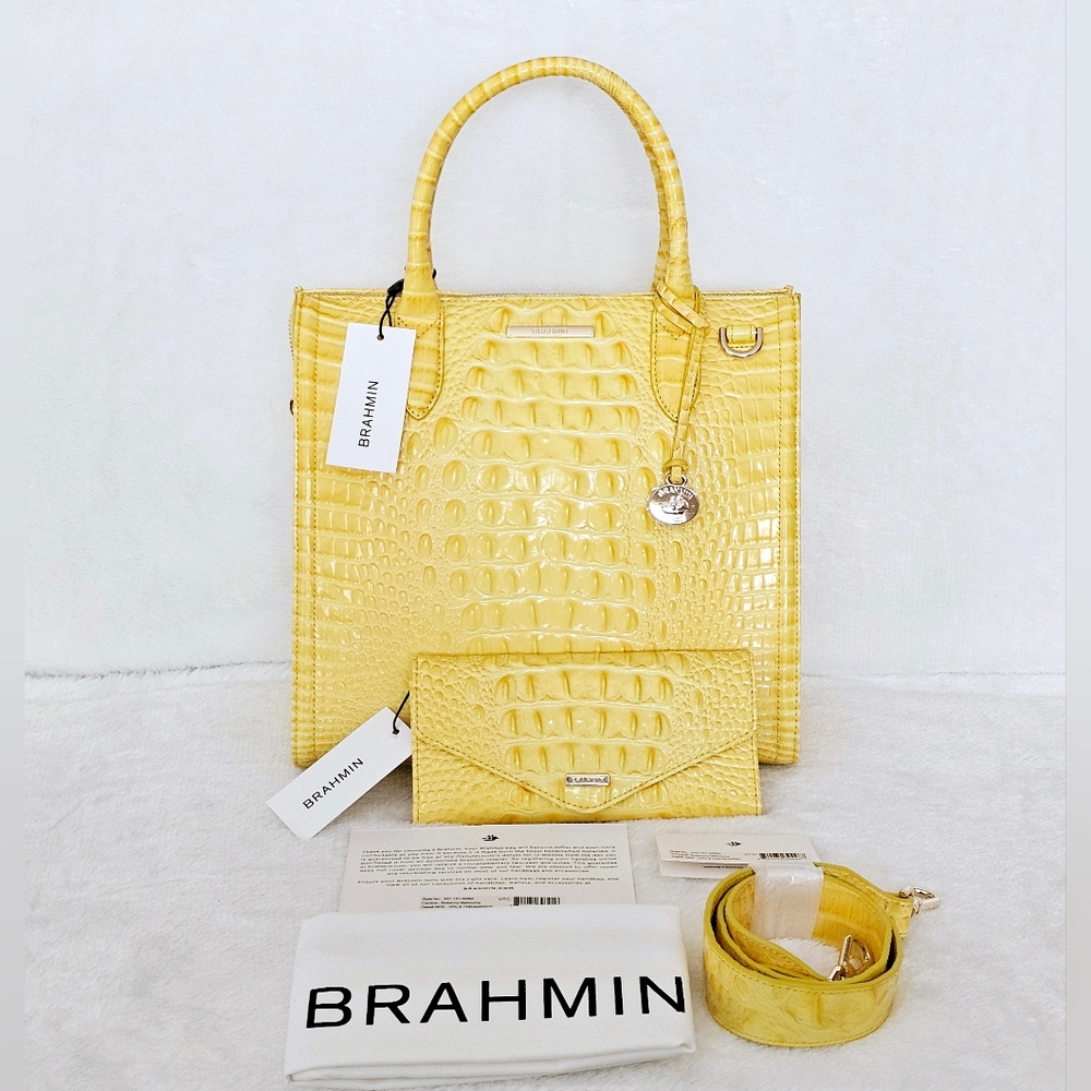 NWT Brahmin BUTTERCUP Caroline w/Veronica Wallet